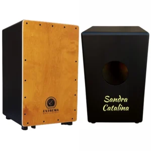 Cajón flamenco personalizado modelo Eclipse Tapa Amarilla de Extrema Percusión