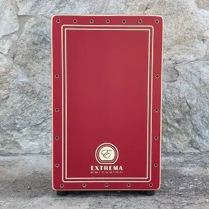 Tapa roja con rectangulos serigrafiados del cajon de percusion Esencia Rojo