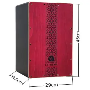 Medidas del cajón flamenco modelo Mosaico Tapa Roja