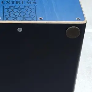 Pata de fieltro y afinador de estrella de cajon flamenco mosaico tapa azul