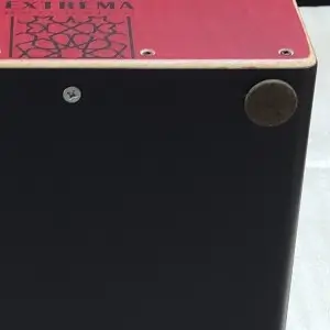 Afinador de estrella y pata de fieltro de cajon flamenco mosaico tapa roja